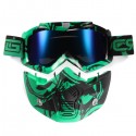 Motorcycle Helmet Detachable Modular Mask Shield Goggles Full Face Protect Clear/Light Green Lens
