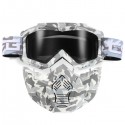 Motorcycle Helmet-in Goggles Clear Dark Grey Lens Detachable Modular Mask