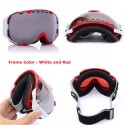 Motorcycle Spherical Anti Fog UV Dual Lens Grey Snowboard Ski Goggles Glasses Unisex