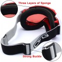 Motorcycle Spherical Anti Fog UV Dual Lens Grey Snowboard Ski Goggles Glasses Unisex