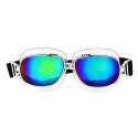Retro Motorcycle Goggles Vintage Windproof Riding Glasses Silver/Bronze Frame