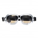 Retro Motorcycle Goggles Vintage Windproof Riding Glasses Silver/Bronze Frame