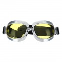 Retro Motorcycle Goggles Vintage Windproof Riding Glasses Silver/Bronze Frame