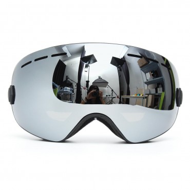 Snowboard Ski Goggles Two Layers Lens UV Protection Anti-fog Motorcycle Driving Gray