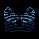 Voice Control LED Dual Color Glow EL Glasses Shade Light Up Flashing Blink Sunglasses Party