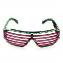 Voice Control LED Dual Color Glow EL Glasses Shade Light Up Flashing Blink Sunglasses Party