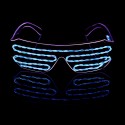 Voice Control LED Dual Color Glow EL Glasses Shade Light Up Flashing Blink Sunglasses Party