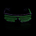 Voice Control LED Dual Color Glow EL Glasses Shade Light Up Flashing Blink Sunglasses Party