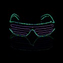 Voice Control LED Dual Color Glow EL Glasses Shade Light Up Flashing Blink Sunglasses Party