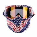 Windproof Ski Detachable Face Mask Goggles Motorcycle UV Protective Glasses