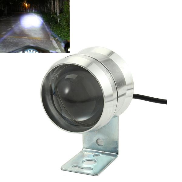12-80V 10W LED Motorcycle Headlight White Auxiliary Lamp Aluminium Waterproof