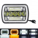 120W 5x7 7x6inch LED Headlight Hi-Lo Beam Halo DRL Warning For Jeep Cherokee XJ YJ