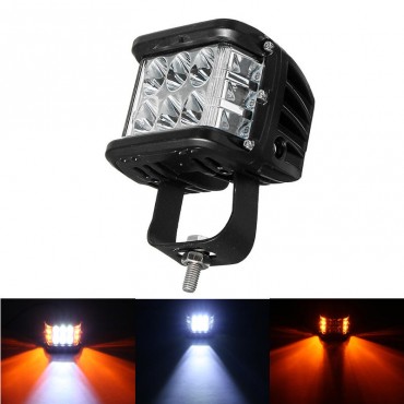 12V 10V-48V LED Work Fog Light Side Shooter Combo Dual Color Driving Offroad SUV Truck