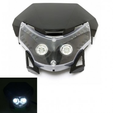 12V 10W White LED Light Headlight Fairing ABS Plastic For Most Dirt Bike Motorcycle