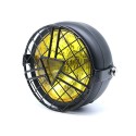 12V 35W 6.3inch Universal Motorcycle Headlights Refit General Head Lamp Grill Yellow/White Cover Retro Vintage Bracket