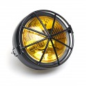 12V 35W 6.5inch Retro Motorcycle Headlight With Grill Yellow/White Cover
