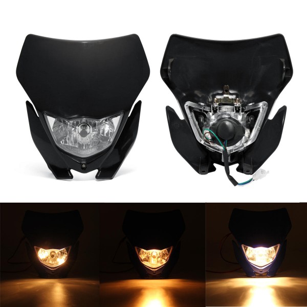 12V 35W Motorcycle H4 Headlight Fairing Kit Dirt Bike Off-Road Headlamp Light Universal