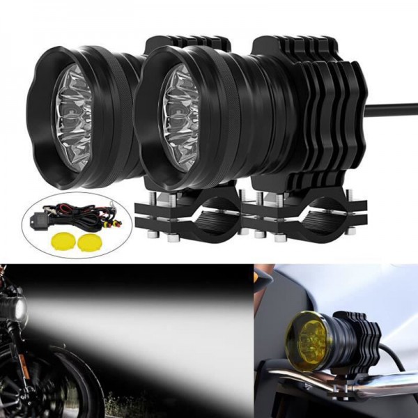 12V 50W Motorcycle LED Spotlight White Headlight External Waterproof Aluminum Alloy Universal for ATVs Off-road Vehicles Tricycles UTV