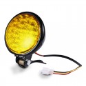 12V 55W Motorcycle LED Front Headlight Universal High-Low Beam Amber Motorbike Retro Headlamp Round Vintage Spotlight