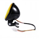 12V 55W Motorcycle LED Front Headlight Universal High-Low Beam Amber Motorbike Retro Headlamp Round Vintage Spotlight