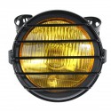 12V 6.5 Inch 35W Retro Vintage Motorcycle Halogen Headlamp High/Low Beam Set Metal Amber Lamp