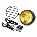 12V 6.5 Inch 35W Retro Vintage Motorcycle Halogen Headlamp High/Low Beam Set Metal Amber Lamp