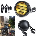 12V 6.5 Inch 35W Retro Vintage Motorcycle Halogen Headlamp High/Low Beam Set Metal Amber Lamp