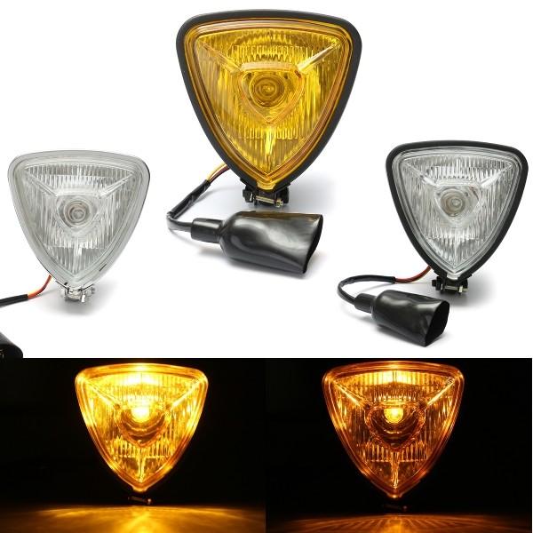 12V H4 35W Motorcycle Triangle Headlight Hi/Lo Beam For Harley Chopper