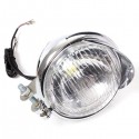 12V Universal Motorcycle 25 LEDs Headlight Headlamp Chrome Case