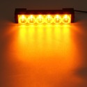 12V Yellow/White LED Strobe Flash Light 6 LEDs Police Warning Flashing Lamp