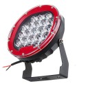 1Pcs LED 9-32V IP68 6000K 105W 6000LM Motorcycle Car ATV Headlights Red 7Inch