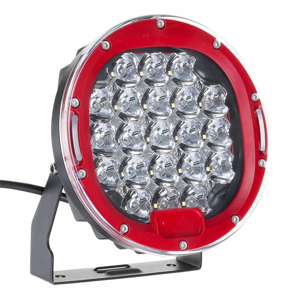 1Pcs LED 9-32V IP68 6000K 105W 6000LM Motorcycle Car ATV Headlights Red 7Inch
