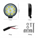 27W 9 LED Work Spot Light Round Lamp SUV Car Truck Van Boat 4WD ATV UTV