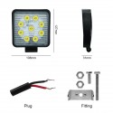 27W LED Square Work Light Spot Flood Off-road Driving Lamp SUV Truck UTV