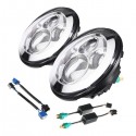 2PCS 7 Inch 40W 6500K 3200LM LED Projector Headlights For Harley Jeep Wrangler JK/TJ Hummer