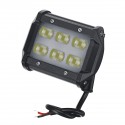 2Pcs 5D LED 18W Work Light Spot Beam Boat Truck Offroad 4WD SUV White Lamp IP67