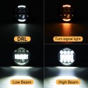 2Pcs 7inch Round LED Projection Headlights Head Lamp Hi/Low Beam For Jeep Wrangler