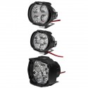 2pcs 4/6/9 LED 9-85V 10W Black Motorcycle Headlights Motorbike Driving Fog Spot Ligh+ Switch