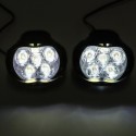 2pcs 4/6/9 LED 9-85V 10W Black Motorcycle Headlights Motorbike Driving Fog Spot Ligh+ Switch