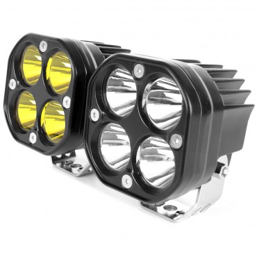 3 Inch LED Work Light Bar 12V 24V For Car Yellow Fog Lamp Off road Motorcycle Tractors Driving Lights White Square Spotlight