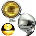 35W 12V Motorcycle Headlight H4 Amber Light Headlamp For Harley Bobber Chopper