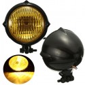 35W 12V Motorcycle Headlight H4 Amber Light Headlamp For Harley Bobber Chopper