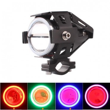 4 Color Angel Eyes High Low Beam U6 LED Red Fog Spot Headlights