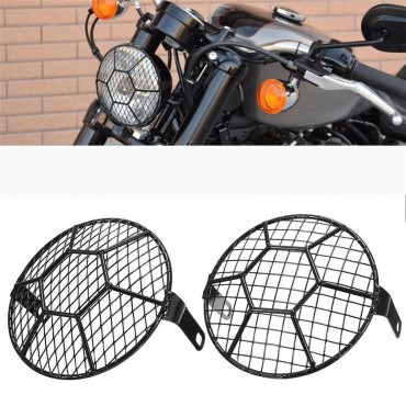 5.75inch Motorcycle LED Headlights Football Grill Cover Protector For Harley Cruiser