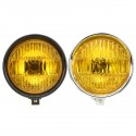 5.75inch Motorcycle Headlight Light Retro Metal Yellow Len For Harley Bobber Chopper