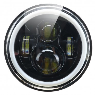 5.75inch Round LED Headlight Blue Halo Ring Angel Eyes For Jeep Wrangler JK TJ LJ CJ