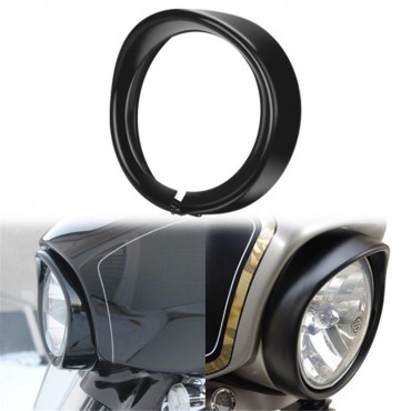7inch Headlight Headlamp Trim Ring Protect Guard Cover Cap Black For Harley