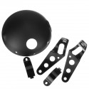 7inch Motorcycle Headlight Housing Cover Mount & Bracket Round Headlamp Black