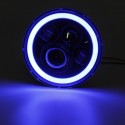 7inch Round LED Headlights Blue Halo Ring Angel Eyes For Jeep Wrangler JK TJ LJ CJ