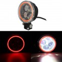 9V-30V 12V Round LED Hi/Lo Beam Work Light With RGB Angel Halo Spot Headlight